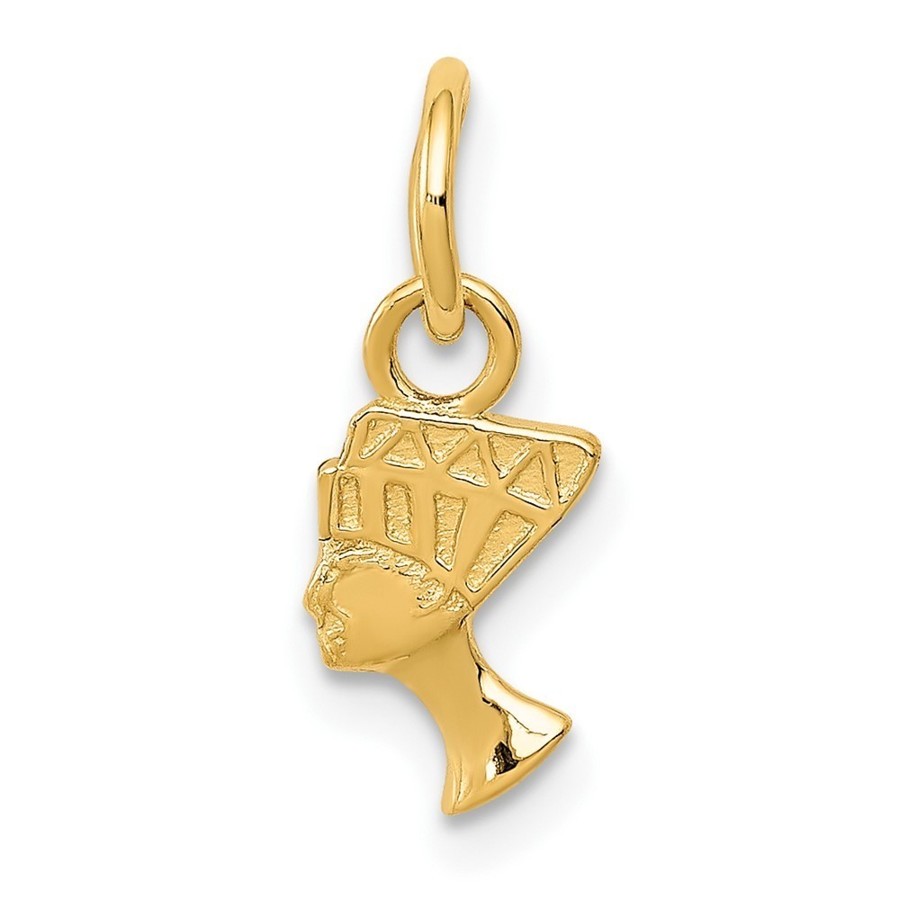 10k Yellow Gold Mini Travel Nefertiti Necklace/Bracelet Charm Pendant